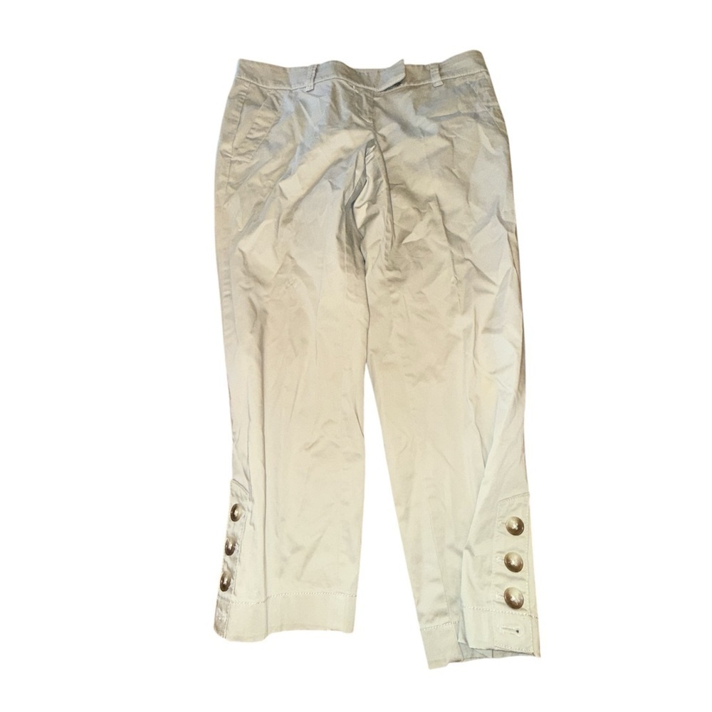 Ann Taylor Cream Capris with Button Detail - Picture 2 of 4